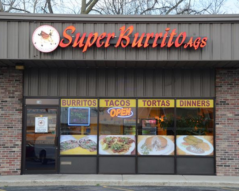 Storefront of Super Burrito Aguascalientes in Manteno, Illinois